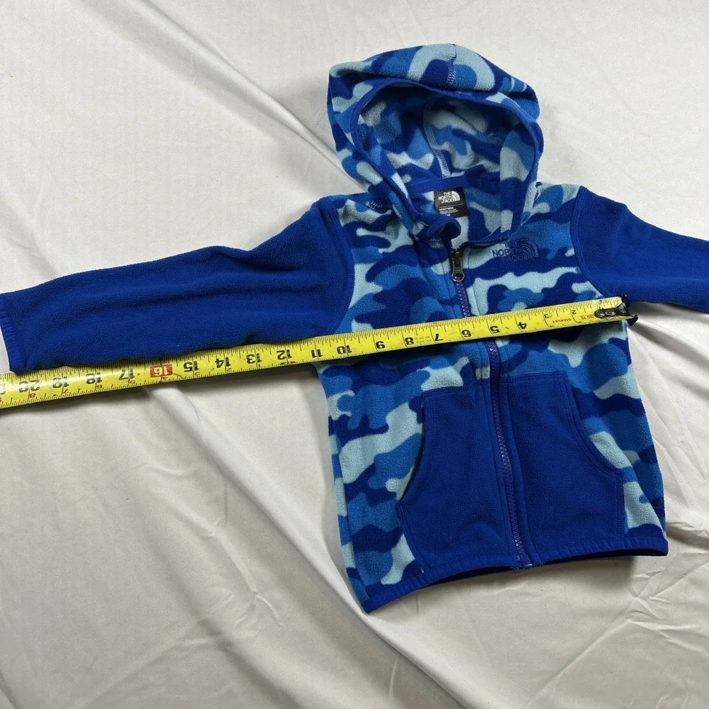 The North Face Baby Infant Fleece Full Zip Hoodie Jacket Size 18-24 Months Blue